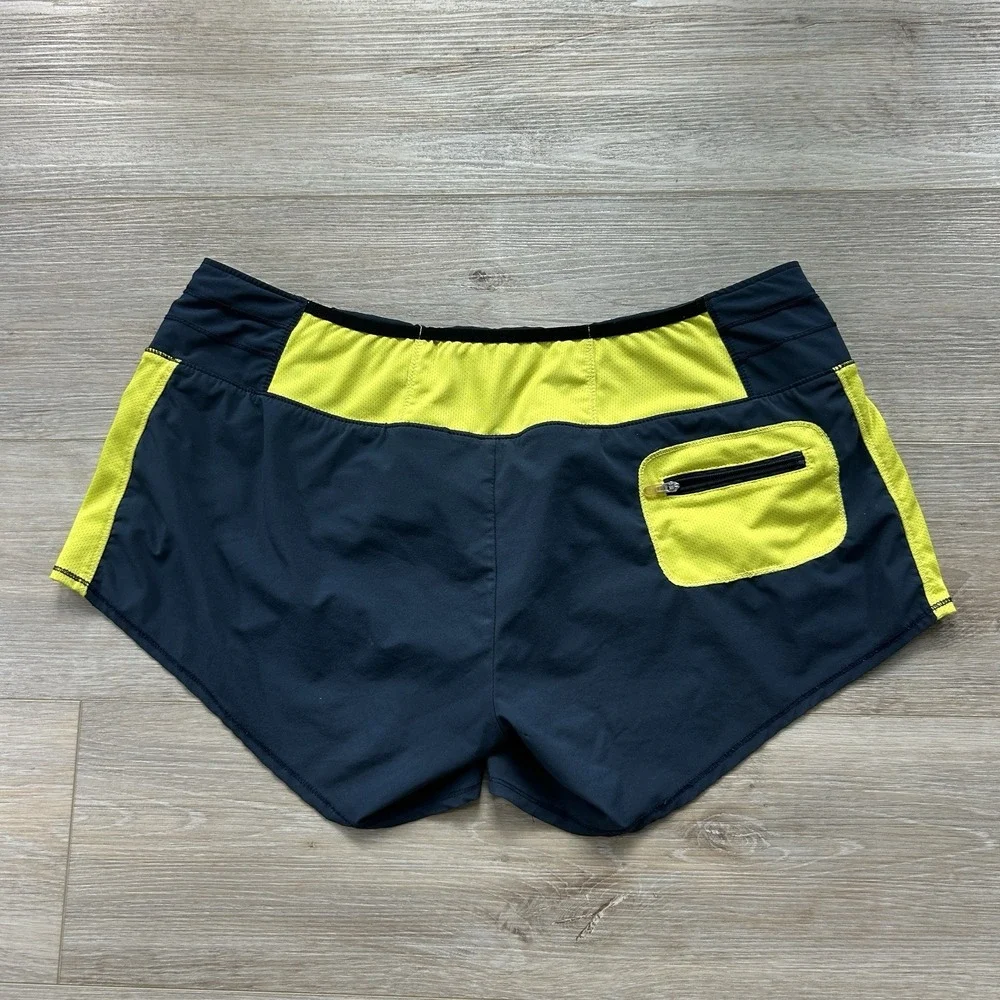 Oiselle Size 8 Toolbelt Roga Shorts Blue Lined Casual Active Gym Workout